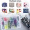 2 Pack 36 Grids Clear Plastic Bead Jewelry Organizer Box, Fishing Tackle Box Compartment Organizer with Adjustable Dividers for Jewelry, Art Craft, Bead Storage Containers with 5 Sheets Label Stickers